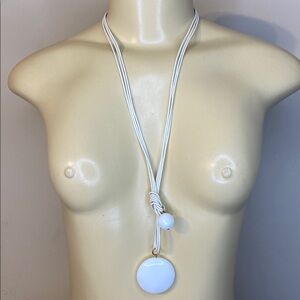 Athens Protasis White Pendant Necklace